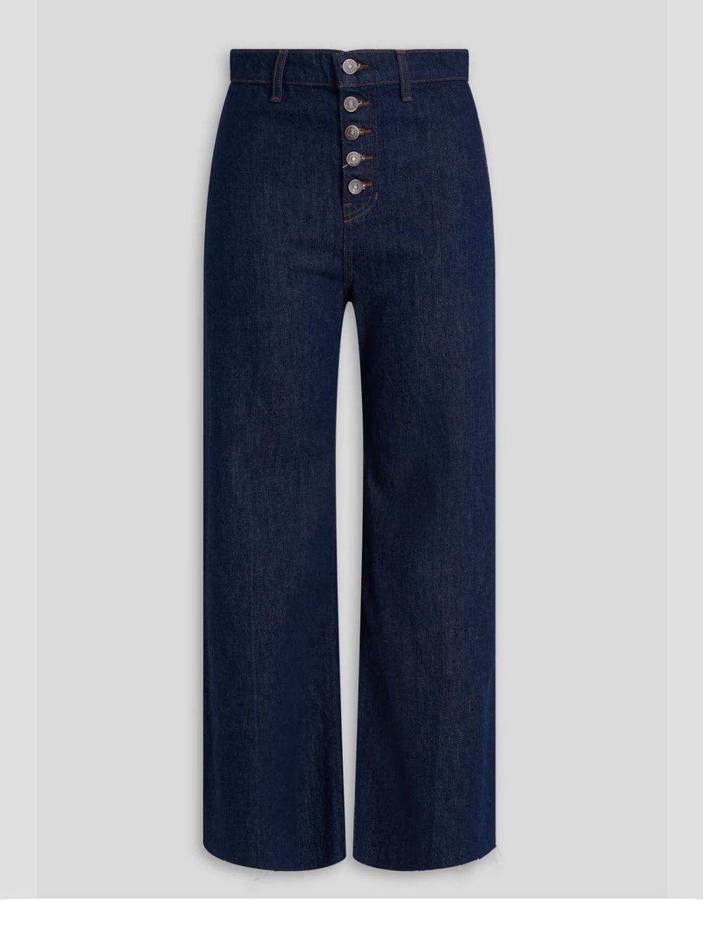 Veronica Beard Navy Button-Fly Jeans